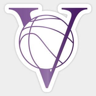 V Basketball Purple Sticker